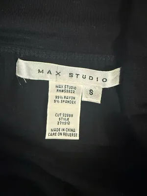 Max Studio Black Strapless Maxi Dress with Striped Hem thumbnail 3