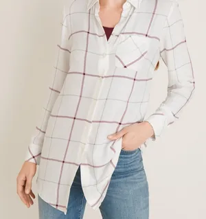 Chicos everyday plaid button front shirt thumbnail 1
