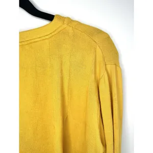Free People Summer Struttin Mini Dress Golden Yellow Henley Waffle Ruffle Medium thumbnail 8