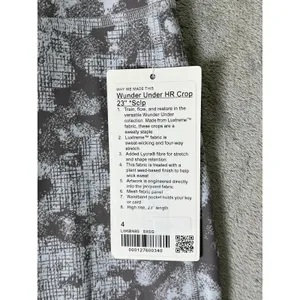 Lululemon Wunder Under HR Crop 23 Scallop Size 4 Luxreme Gray White Leggings New thumbnail 7