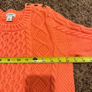 L.L Bean WOMEN S DOUBLE L MIXED CABLE KNIT SWEATER CREWNECK‎ Signature Orange thumbnail 8