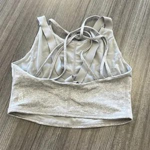 Free People Movement Gray Strappy Crop Top/Sports Bra. Size XS thumbnail 2