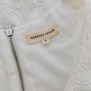 REBECCA TAYLOR Matelasse White Jacquard Lace Shift Dress Bridal Wedding Size 2 thumbnail 10