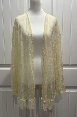 Others Follow vintage Lace Overlay Open Cardigan Size L thumbnail 1