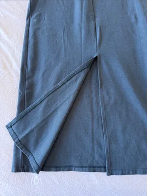 WeWoreWhat Strapless Slate Blue Midi Dress with Back Slit thumbnail 4