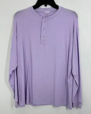 SKIMS Soft‎ Lounge Long Sleeve Henley Top Lavender Purple XXS NWOT thumbnail 1
