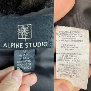 Alpine Studio Women's Fur Faux Brown Cropped Coat Jacket Size Medium thumbnail 11