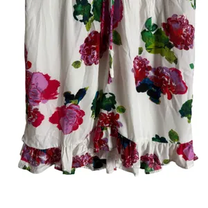 Ashley Park White Floral Print Lace Up Corset Ruffle Hem V-Neck Mini Dress 12 thumbnail 11