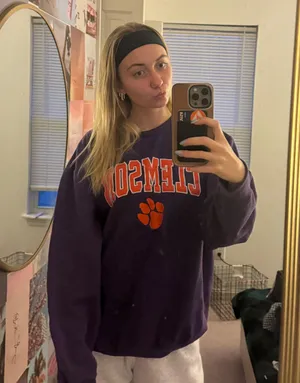 clemson crewneck sweatshirt Purple Size XL thumbnail 2