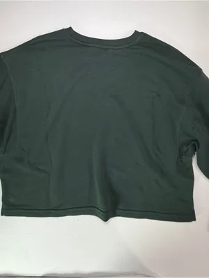 Zella Dark Green Boxy Cropped Scuba Crew Sweatshirt thumbnail 7
