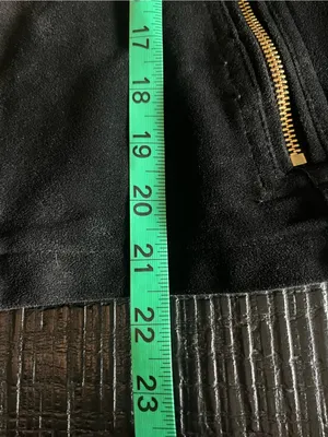 Ivanka Trump Black Faux Suede Moto Jacket With Gold Accents Size S thumbnail 8