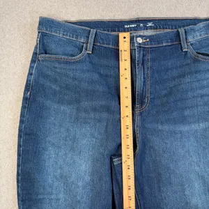 Old Navy Women's Size 20 Short High-Rise Wow Barrel Leg Jeans Medium Wash Blue thumbnail 3
