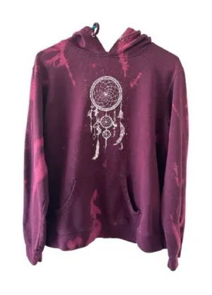 Empyre Dreamcatcher Hoodie XL Bleach Dyed Boho Grunge Witchy Sweatshirt thumbnail 1