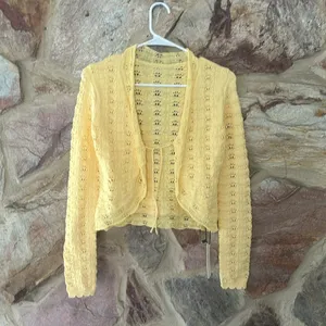 Commense Tie-Front Crochet Knit Cardigan size xs thumbnail 3