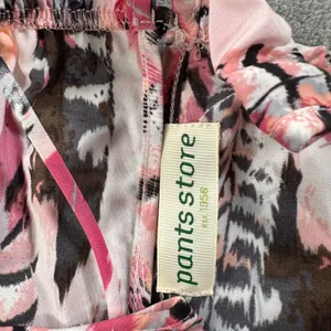 Pants Store Pink Feather Peacock Print Mini Dress Size Medium High Neck Halter thumbnail 6