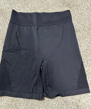 aerie Black High-Rise Seamless Bike Shorts with Vent Panels thumbnail 1