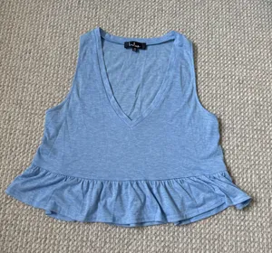 Lulus V-Neck Ruffle Tank thumbnail 1