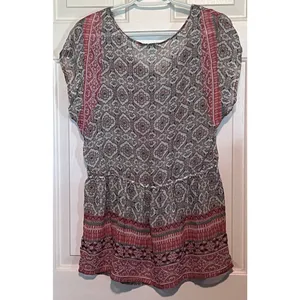Maurices Women's Baby Doll Blouse Elastic‎ Waist Size L 28" Long x 20" PTP thumbnail 2