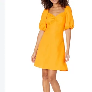 The Drop Nala Mango Linen Puff Sleeve Mini Dress Small NWT thumbnail 2
