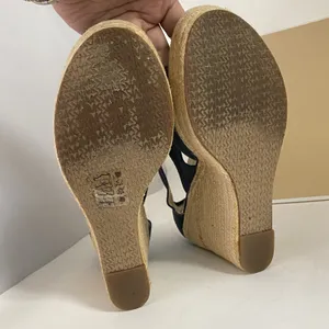 Michael Kors Womens Sz 9 Berkley Sandal Blue Wedge‎ Platform Espadrille Zip Up thumbnail 10