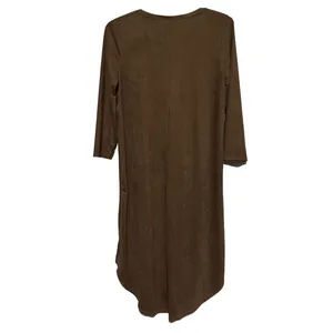 Wrangler Women's Brown Faux‎ Suede High Low Top Long Sleeves V-Neck Top Size S thumbnail 2