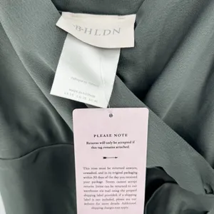 BHLDN Size 14‎ Freya Satin Charmeuse Maxi Slip Dress Moss Green Bridesmaid NWT thumbnail 9