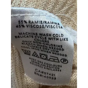 LOFT ribbed open-front cardigan sweater in a neutral tan or light beige medium thumbnail 6