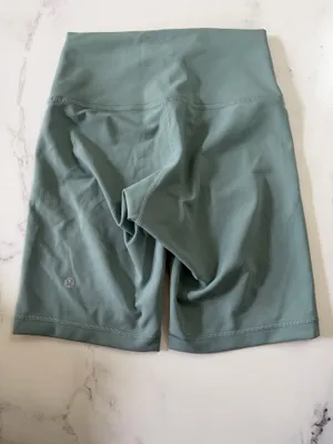 Seafoam green lululemon biker shorts thumbnail 2