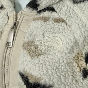 North Face Cream Black Aztec Pattern Fleece Full Zip Hoodie Jacket Women's sz S thumbnail 12