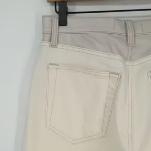 Abercrombie & Fitch Women's 90s Straight Ultra High Rise Cream Faux Leather Jean thumbnail 14