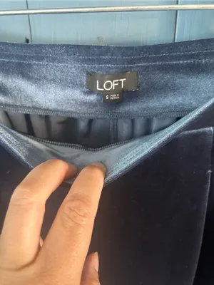 LOFT Gray Velvet Wide-Leg Pull On Pants - Women’s Size Small thumbnail 3