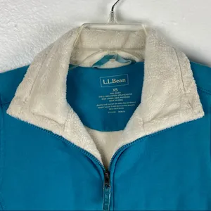 L.L. BEAN Aqua Blue Fleeced Lined Full Zipper Vest Size XS Hiking Outerwear Cozy thumbnail 8
