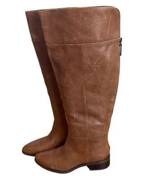 Franco Sarto Women's L-Daya Wide Calf Brown Leather Over the knee Boots Sz 8 thumbnail 2