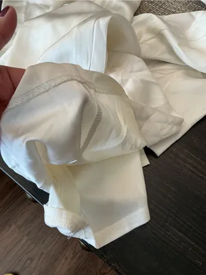 Lulu's Cream Satin Jumpsuit with Sheer Puff Sleeves thumbnail 10