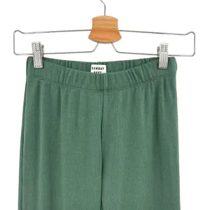 Aritzia Sunday Best Tate‎ Pants High-Waisted Flare Ribbed Stretch Green Size XS thumbnail 2
