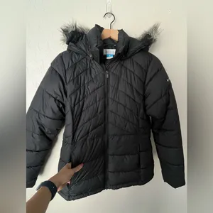 Columbia Stepstone Pass Water Resistant Puffer Jacket Faux Fur Trim hood black M thumbnail 7