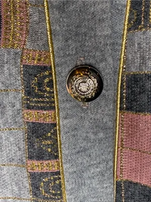 Vintage 80s Pablo Collection XL Metallic Patchwork Knit Jacket Made USA thumbnail 5