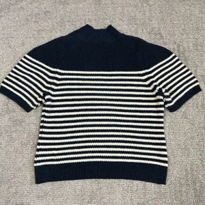 Maeve Sweater Womens Large Divendra Navy Cream Stripe Button Shoulder Nautical ￼ thumbnail 6