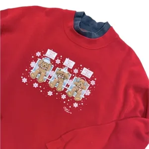 Endless Designs vintage red Christmas teddy bear sweater size large thumbnail 4