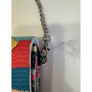 America & Beyond Beaded Clutch Shoulder Flap Chain Bag Purse Colorful Artsy Boho thumbnail 3