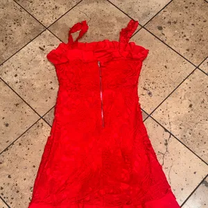 ⭐Lulu's Bright Red Ruffle Slip Dress thumbnail 3