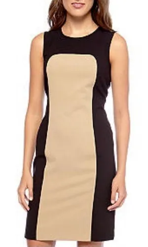 Calvin Klein Black/Tan Sleeveless Dress thumbnail 1