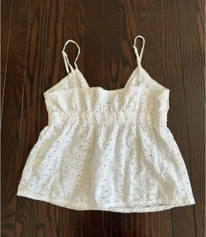 John Galt White Eyelet Tank Top thumbnail 2
