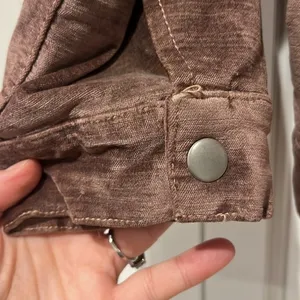 Free People‎ Crushed Velvet Bomber Jacket Dusty Mauve Oversize Snap/Zip M/L thumbnail 4