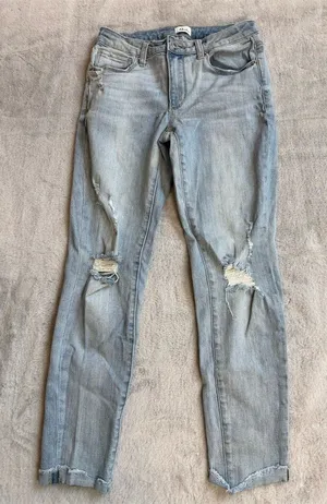 A2 by S.A Jeans Womens Size 5 Light Wash Distressed Skinny Jeans 27 Inseam thumbnail 1
