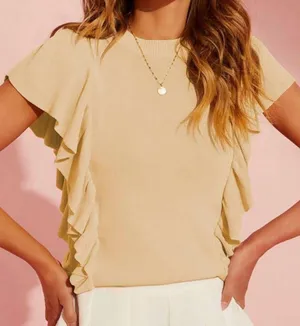 Short sleeve sweater Yellow Size L thumbnail 2
