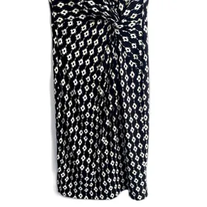 Lauren‎ Ralph Lauren Twist Front Sheath Dress Black White Geometric Chic Size 6 thumbnail 3