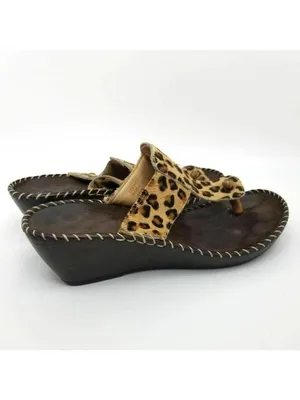 Gabriella Womens Thong Sandals Black Animal Print thumbnail 11