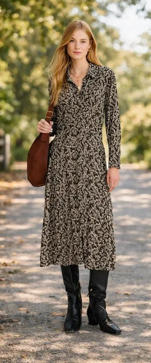 Madewell Ruched Midi Shirt Dress Size 12 Black Ivory Floral NWT thumbnail 1