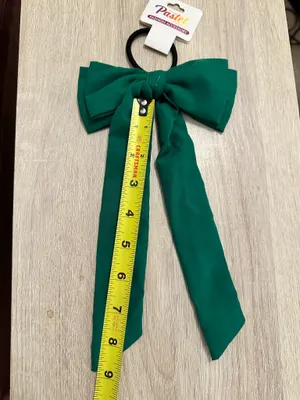 green Pastel Collection brand ribbon bow ponytail holder new thumbnail 2